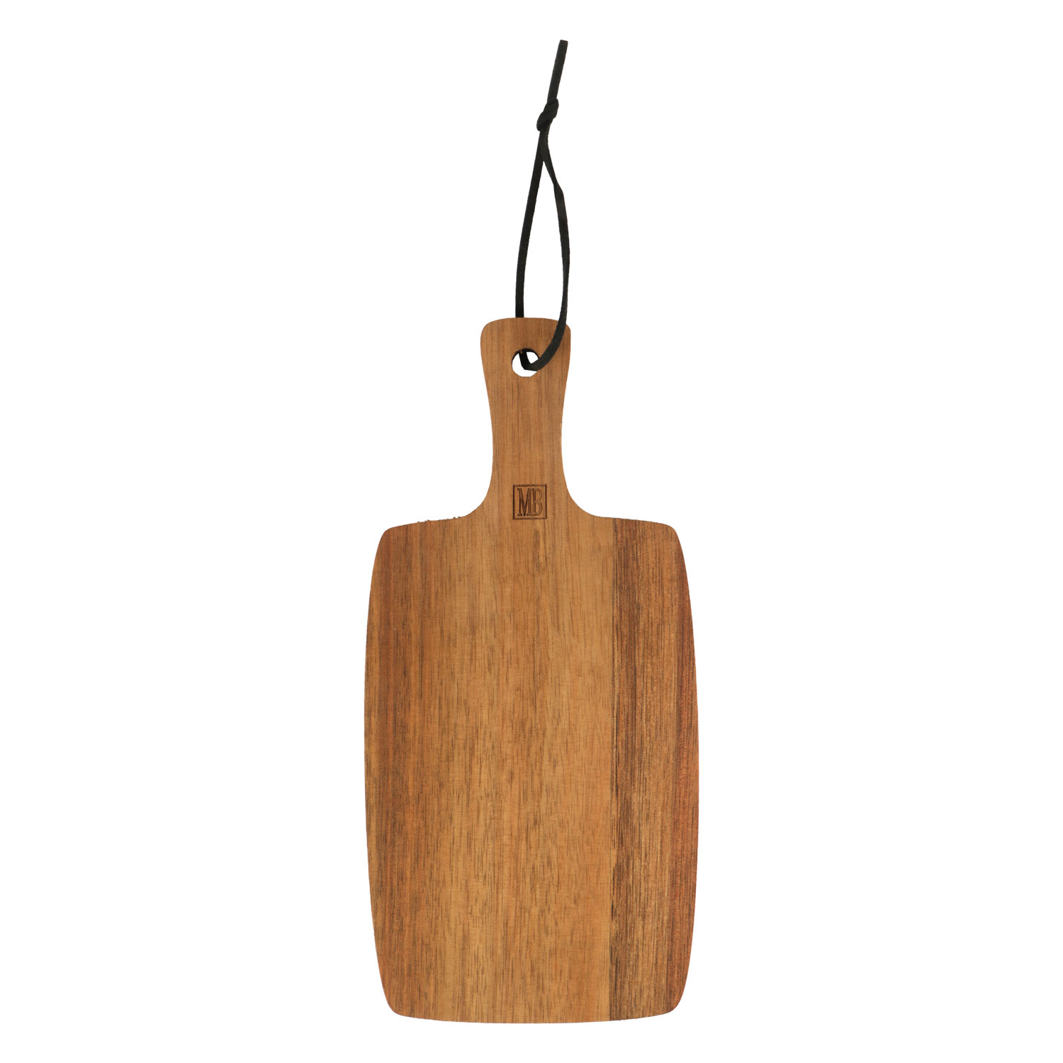Afbeelding van Acacia plank + pu-leder koord 25x12 cm 