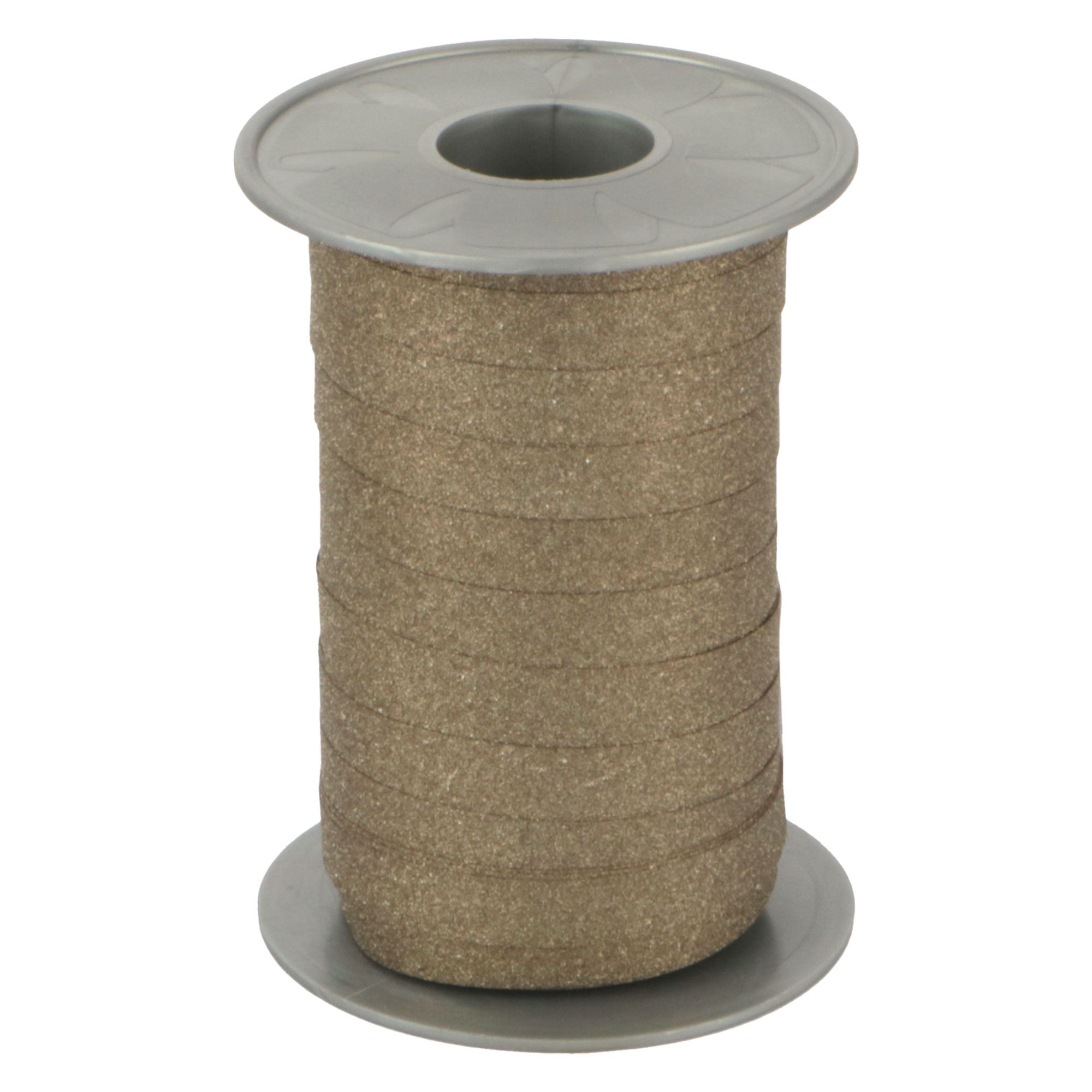 Afbeelding van Rol krullint 10 mm 100 mtr glitter bruin