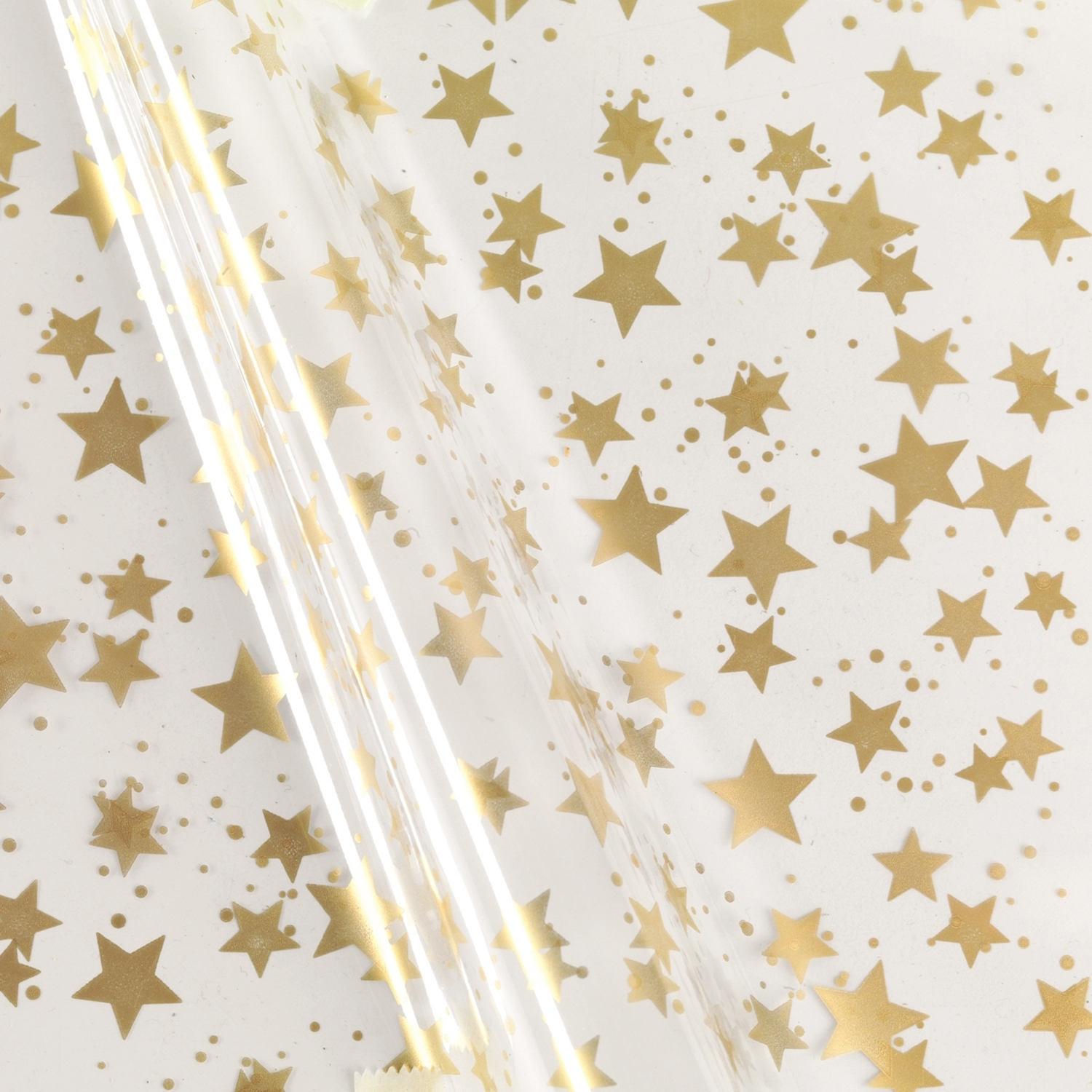 Picture of Rol Kerstfolie 60 cm 300 mtr 30 my sterren goud