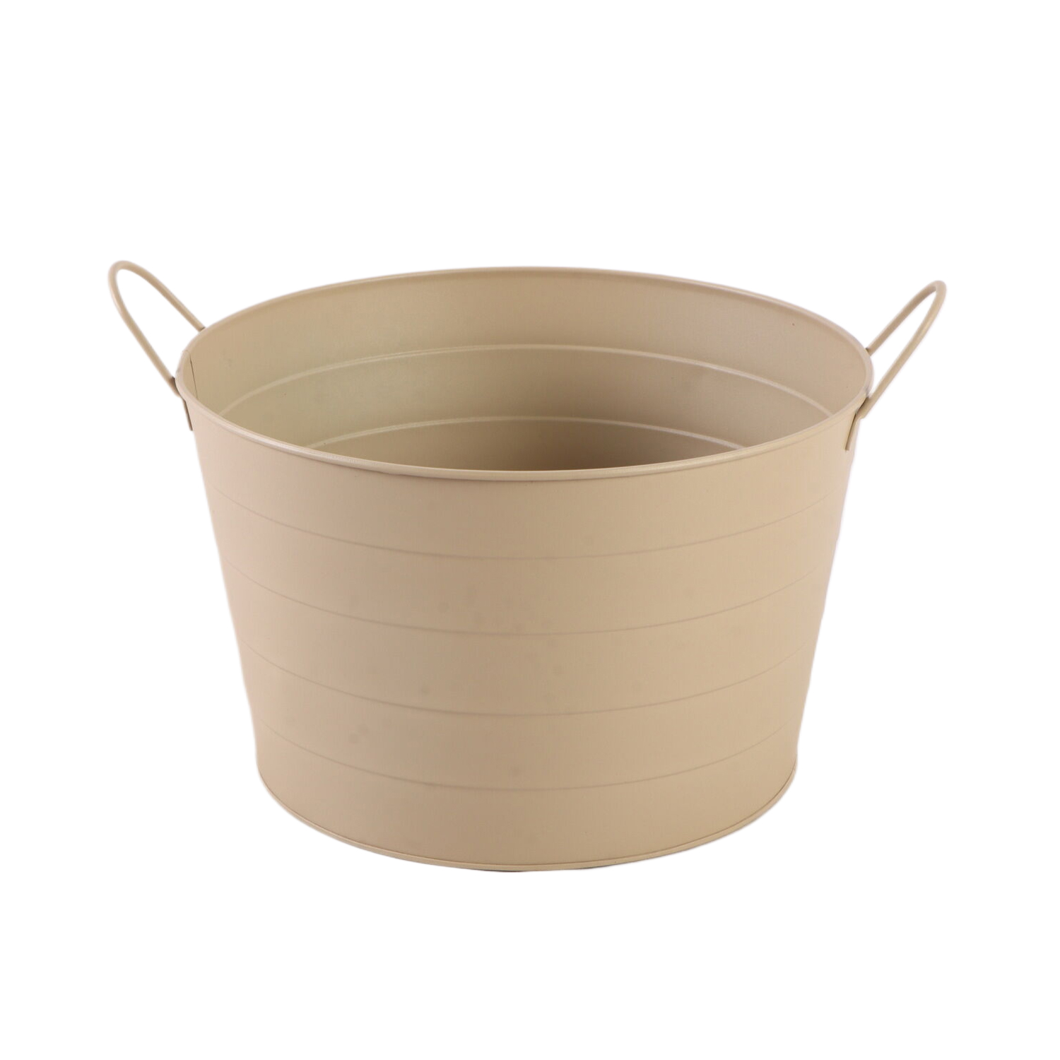 Afbeelding van Metalen bak met oor 32x20/24 cm beige
