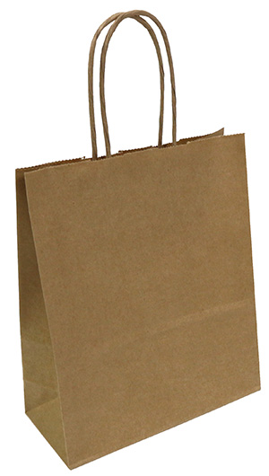Afbeelding van Pak à 50 papieren tas bruin18+8x22 cm 90grs