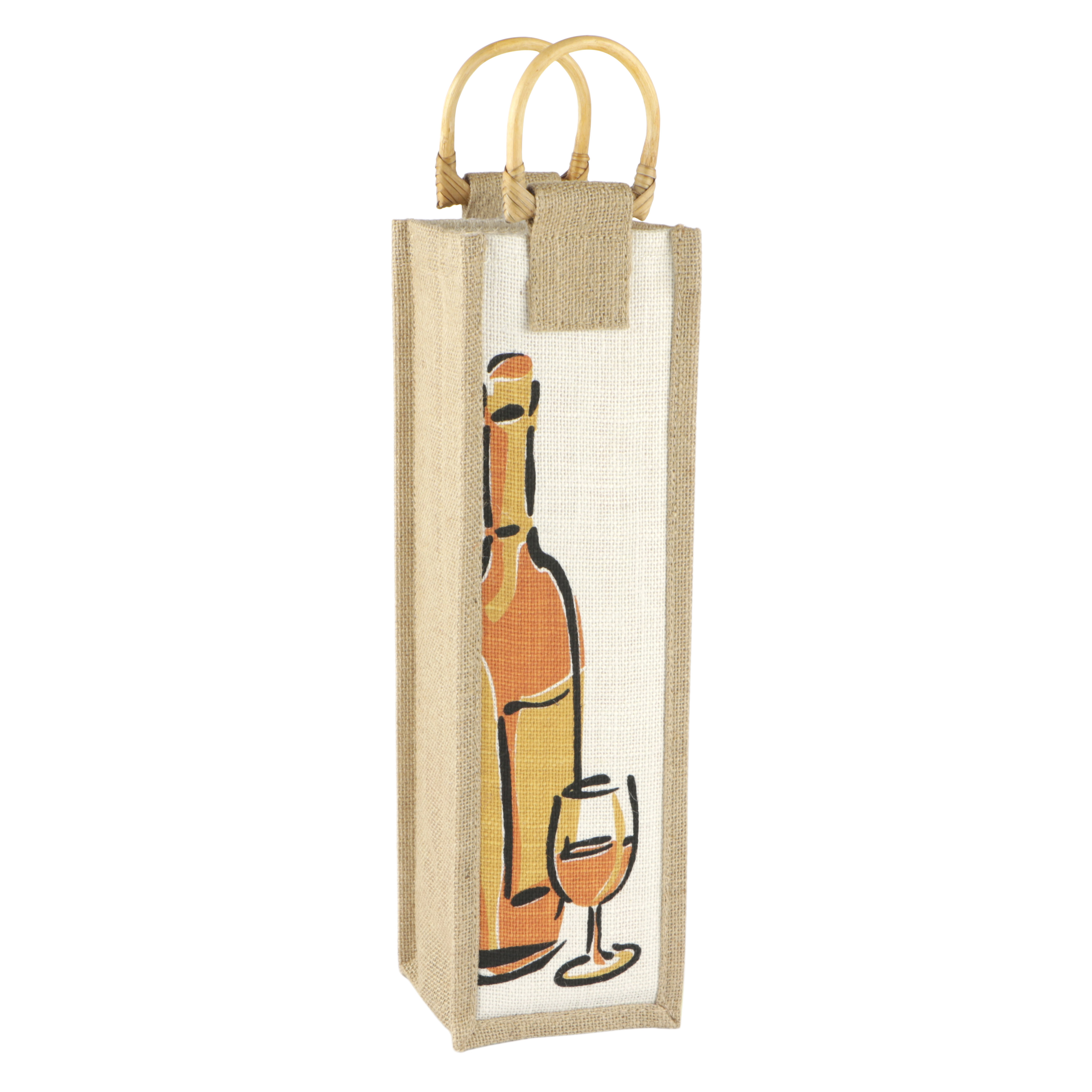 Afbeelding van Flestas 1 fles 11,5x11x37 cm jute (ucl)