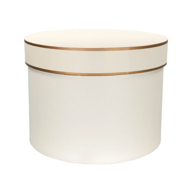 Afbeelding van Luxe geschenkdoos ø25x20 cm wit/goud