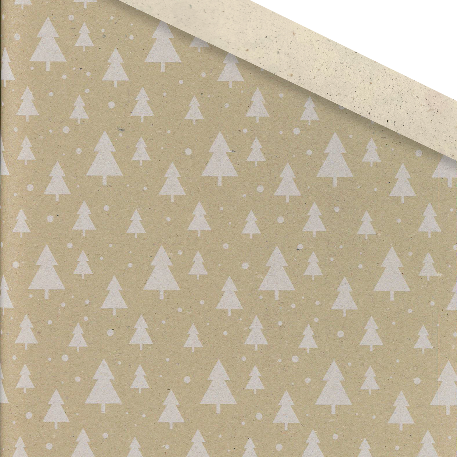 Picture of Rol kerstpapier 50 cm 100 mtr kerstbomen wit bruin kraft
