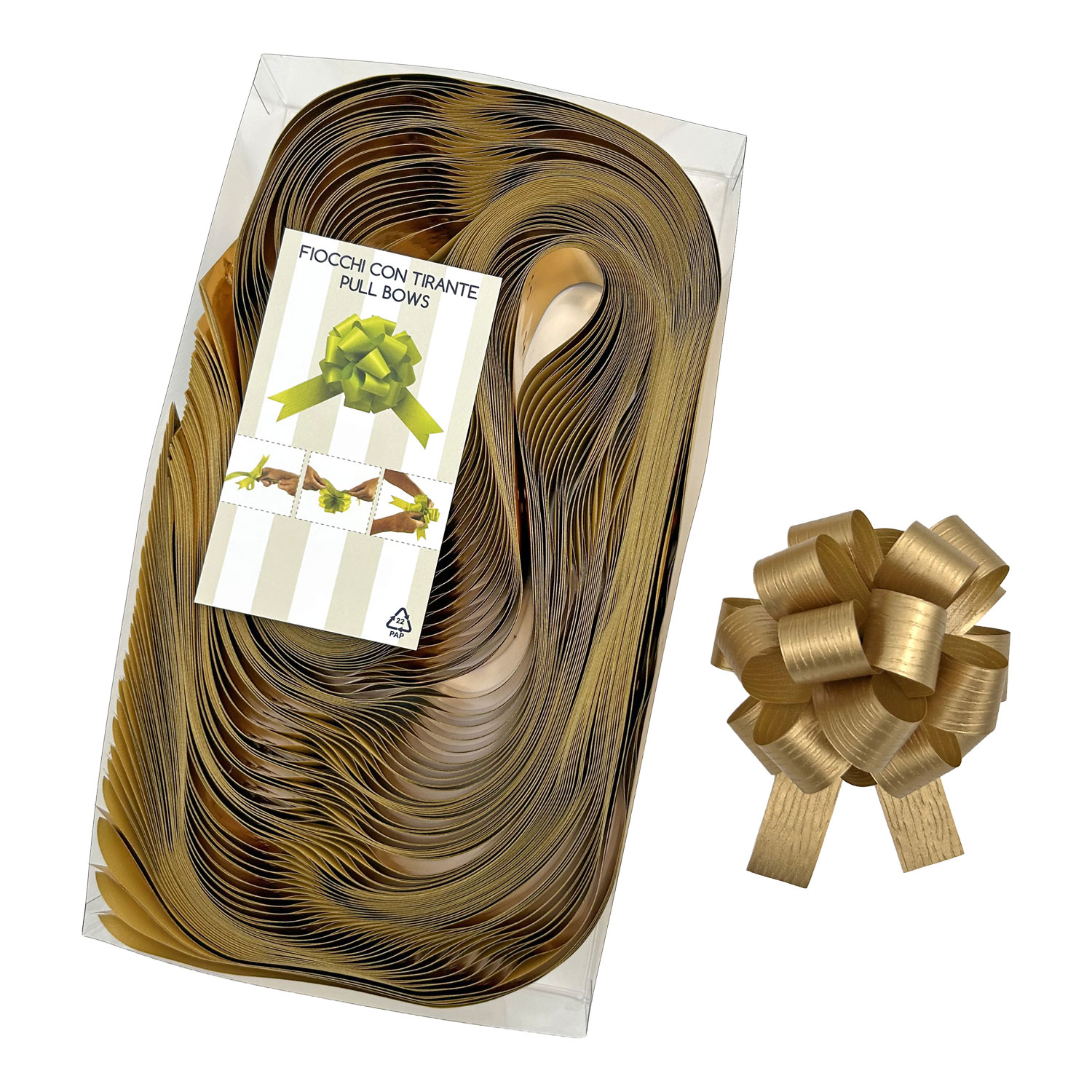 Afbeelding van Pak à 30 trekstrik Ø95 mm 20 mm paperlook goud