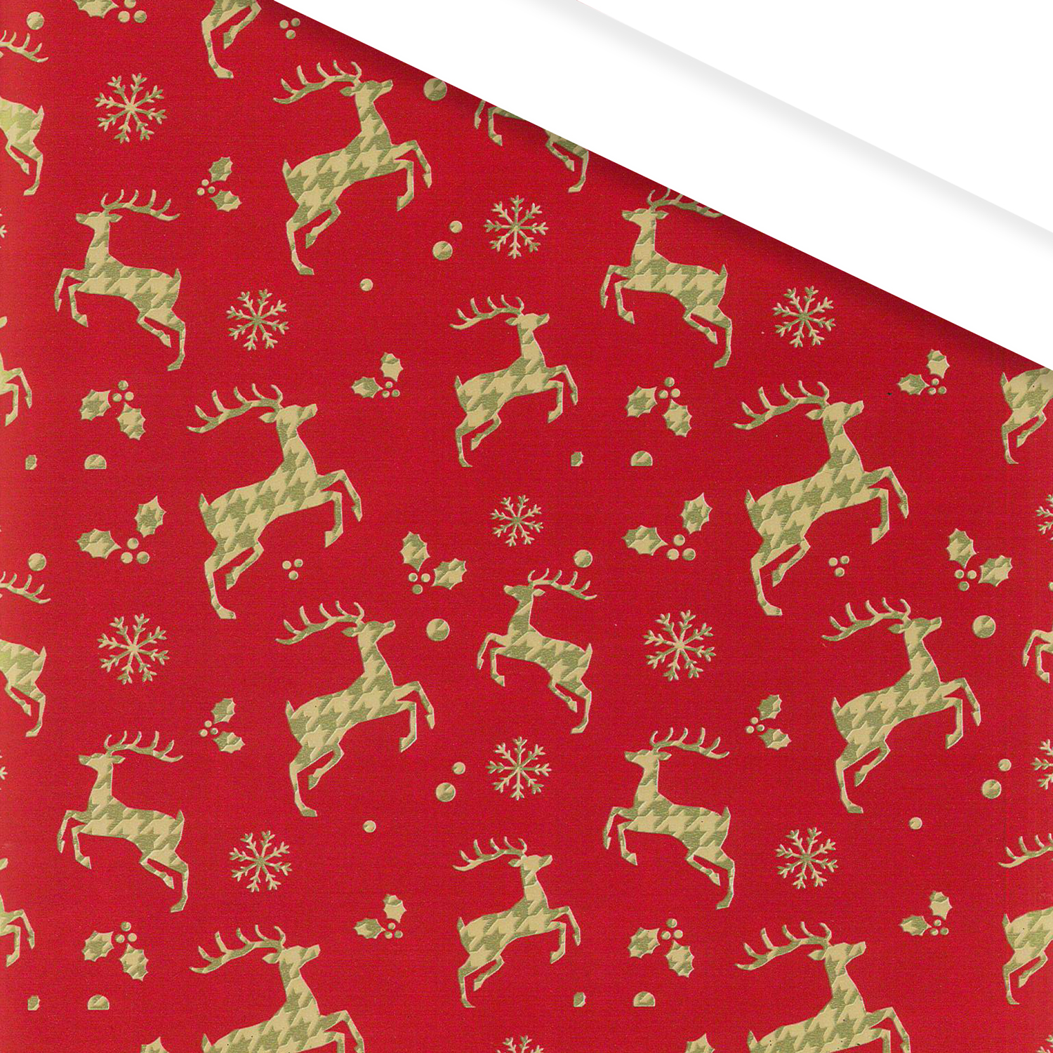 Picture of Rol kerstpapier 50 cm 100 mtr rendieren en hulst