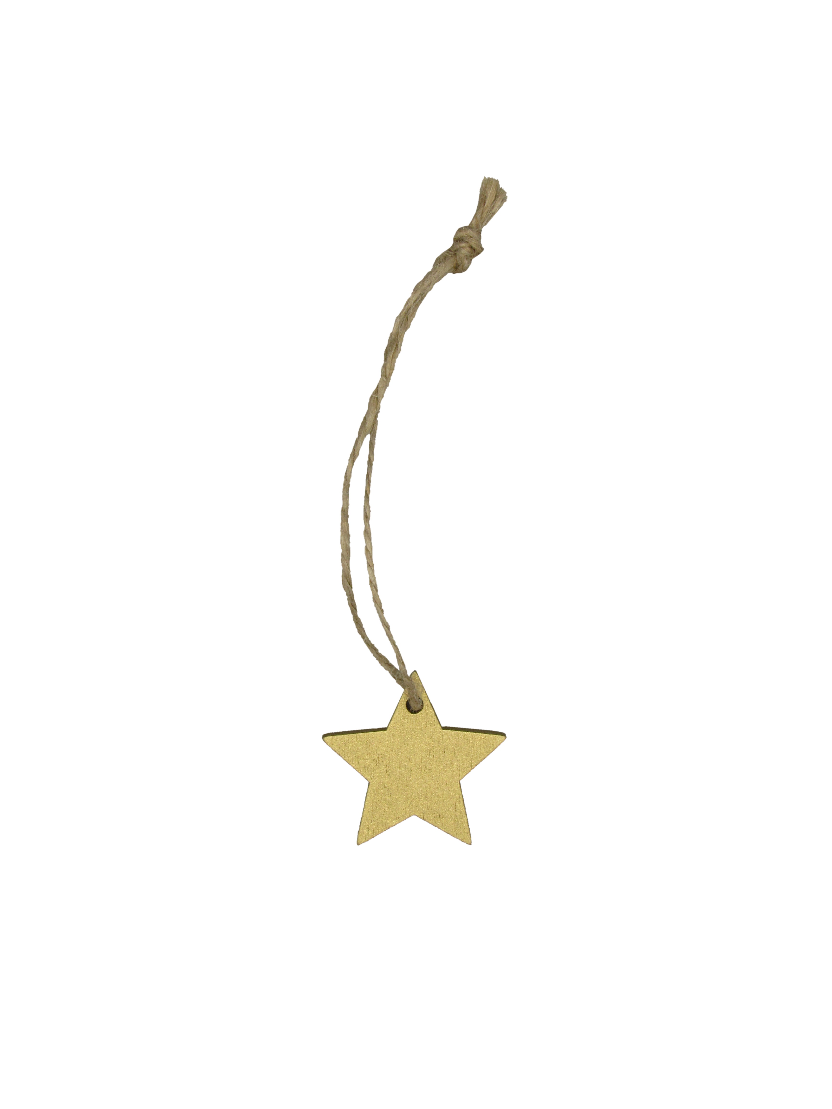 Picture of Zak à 36 houten hanger 3,5x3,5 cm ster hout goud