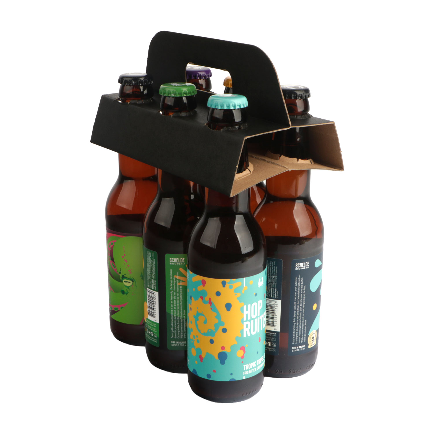 Afbeelding van Ds à 100 flesdrager 6 fles 33cl 19x11x4 cm zwart