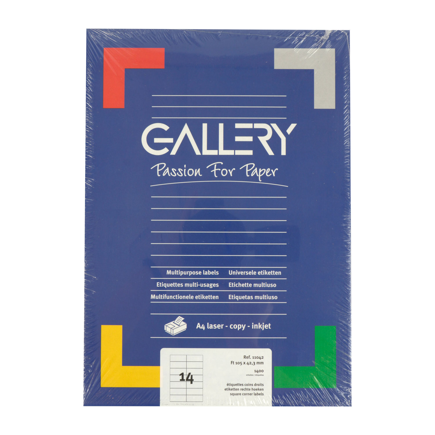 Afbeelding van Ds à 100 vel kopieeretiket 10,5x4,24 cm 14 etiket per vel
