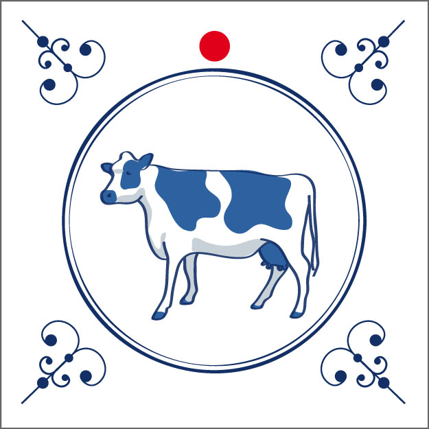 Picture of Pak à 20 kadokaartjes Delftsblauw Koe