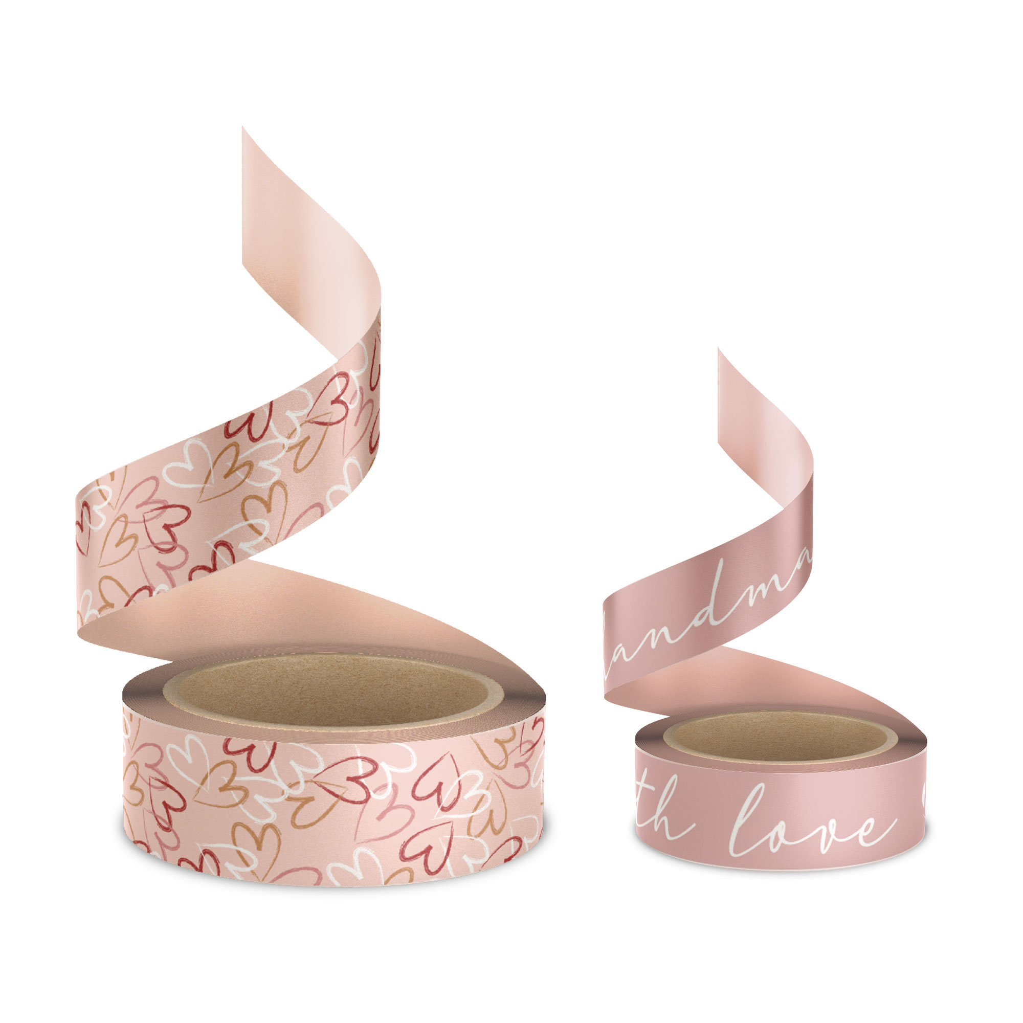 Afbeelding van Set à 2 rol  washi tape (15 mm en 25 mm) 10 mtr love