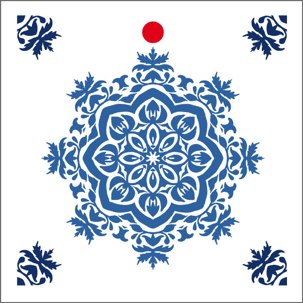 Picture of Pak à 20 kadokaartjes Delftsblauw Tegeltje