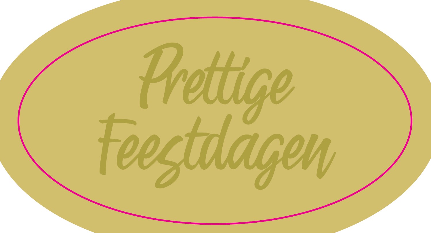 Picture of Ds à 500 kado etiket 4x2,1 cm goud Prettige Feestdagen