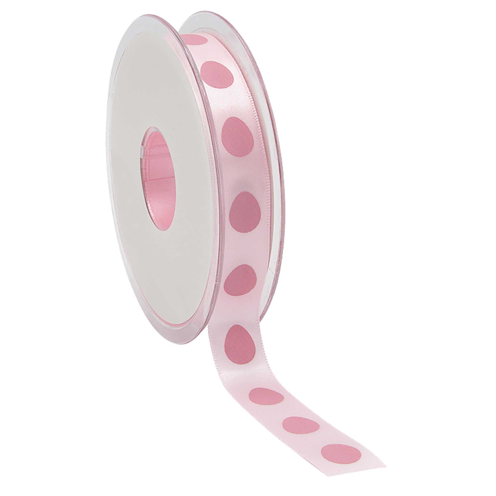 Afbeelding van Rol satijnlint 15 mm 25 mtr eieren roze (ucl)