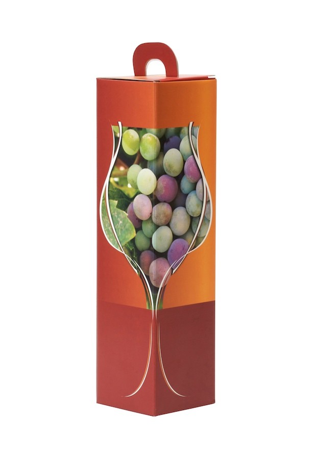 Picture of Draagkarton 1 fles Tineke oranje 9x9x34 cm