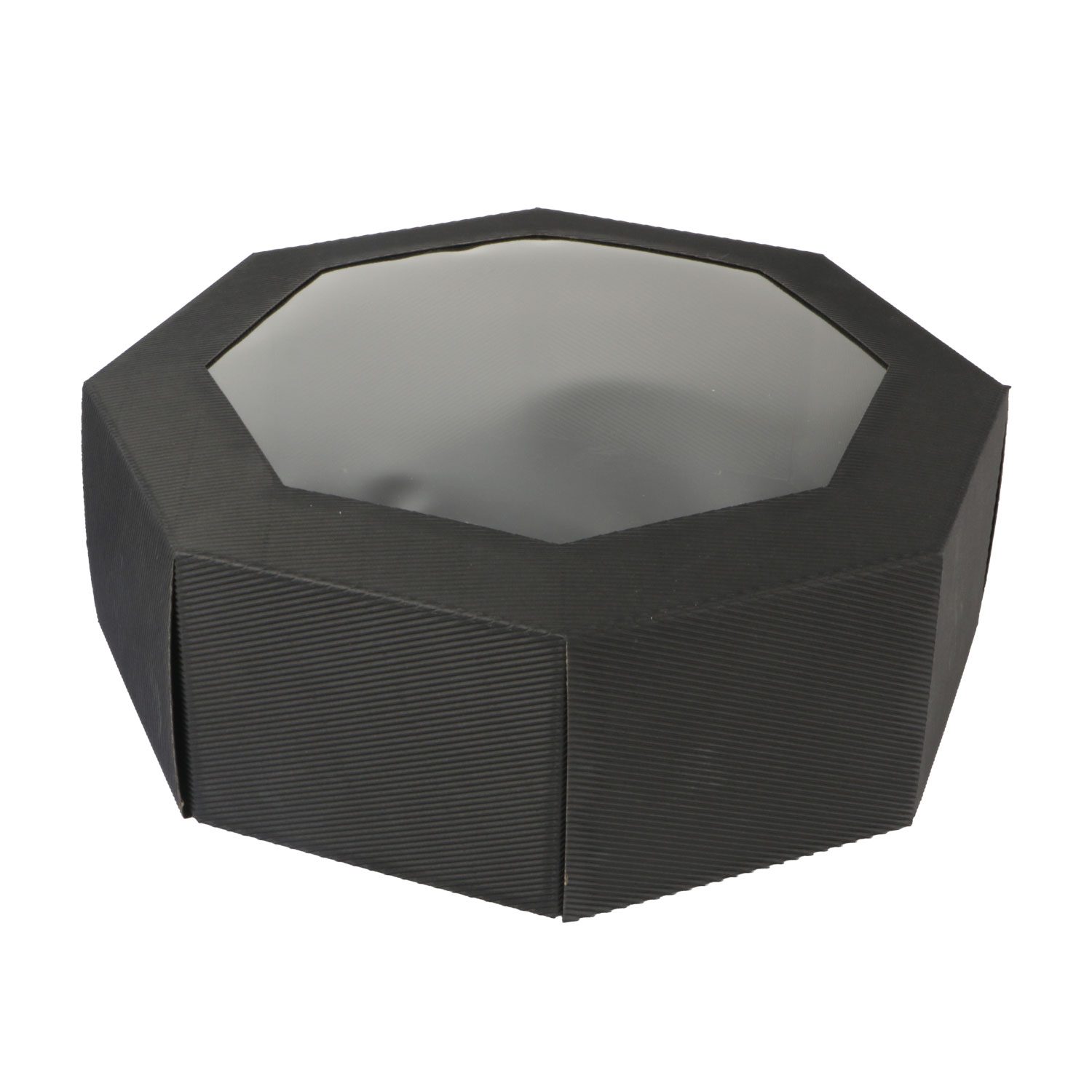 Afbeelding van Pak à 10 vensterdoos 8-hoekig open golf kraft zwart