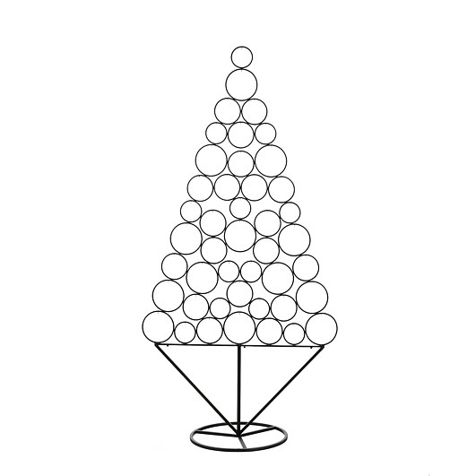Afbeelding van Kerstboom bal vorm 90x45x180 cm  metaal zwart