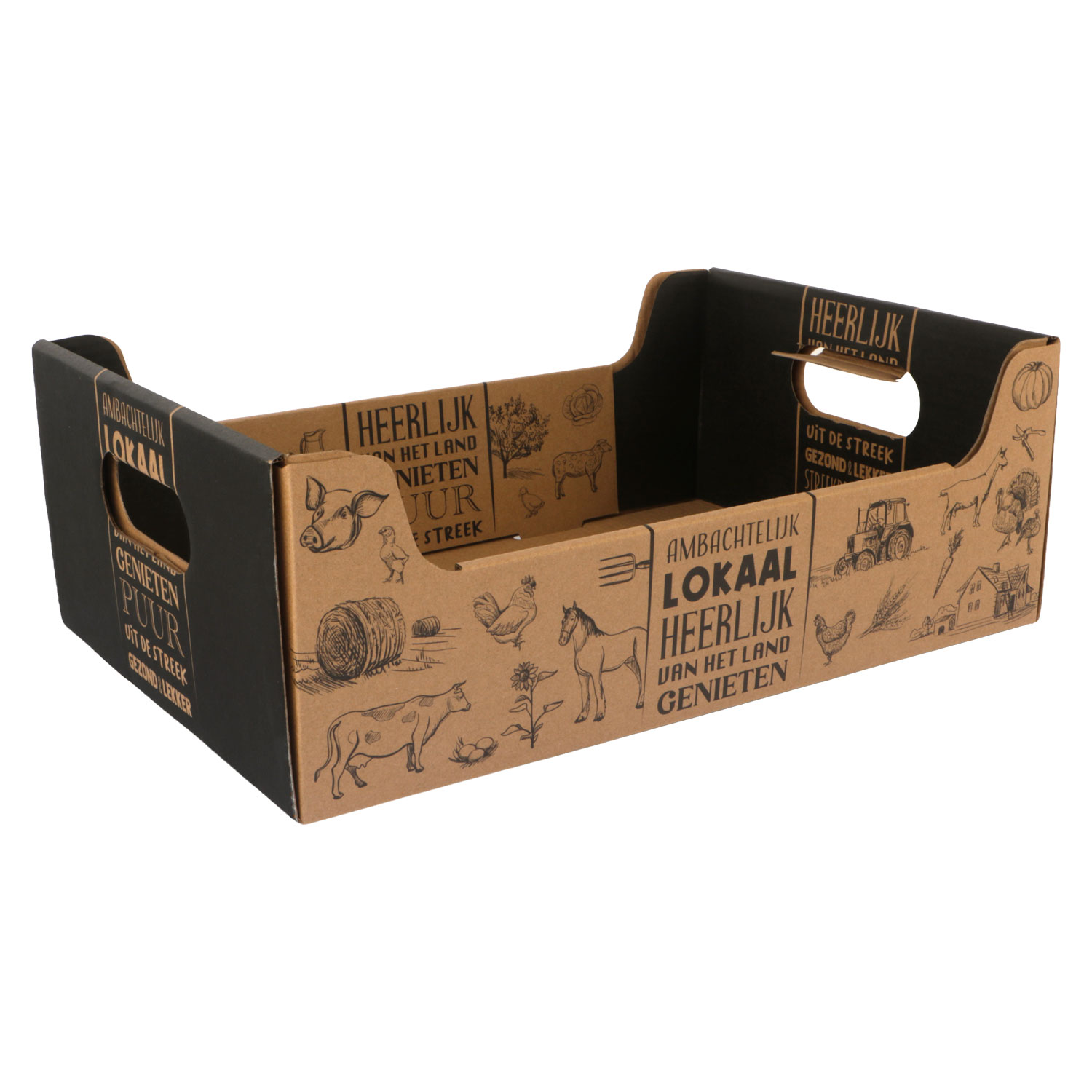 Afbeelding van Ds à 25 kartonnen krat 35,5x24x12,5 cm Uit de Streek