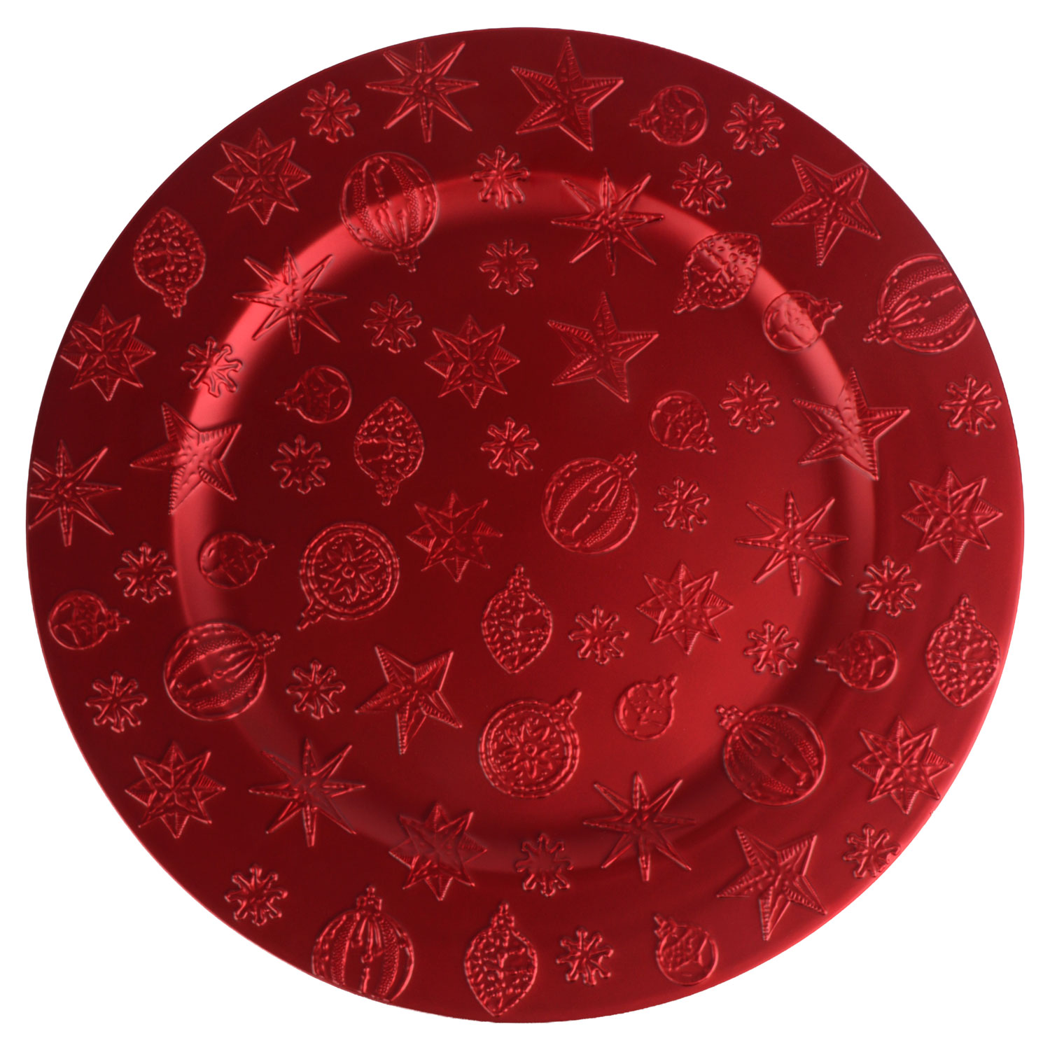 Afbeelding van Kunststof onderbord 40 cm rood reliëf