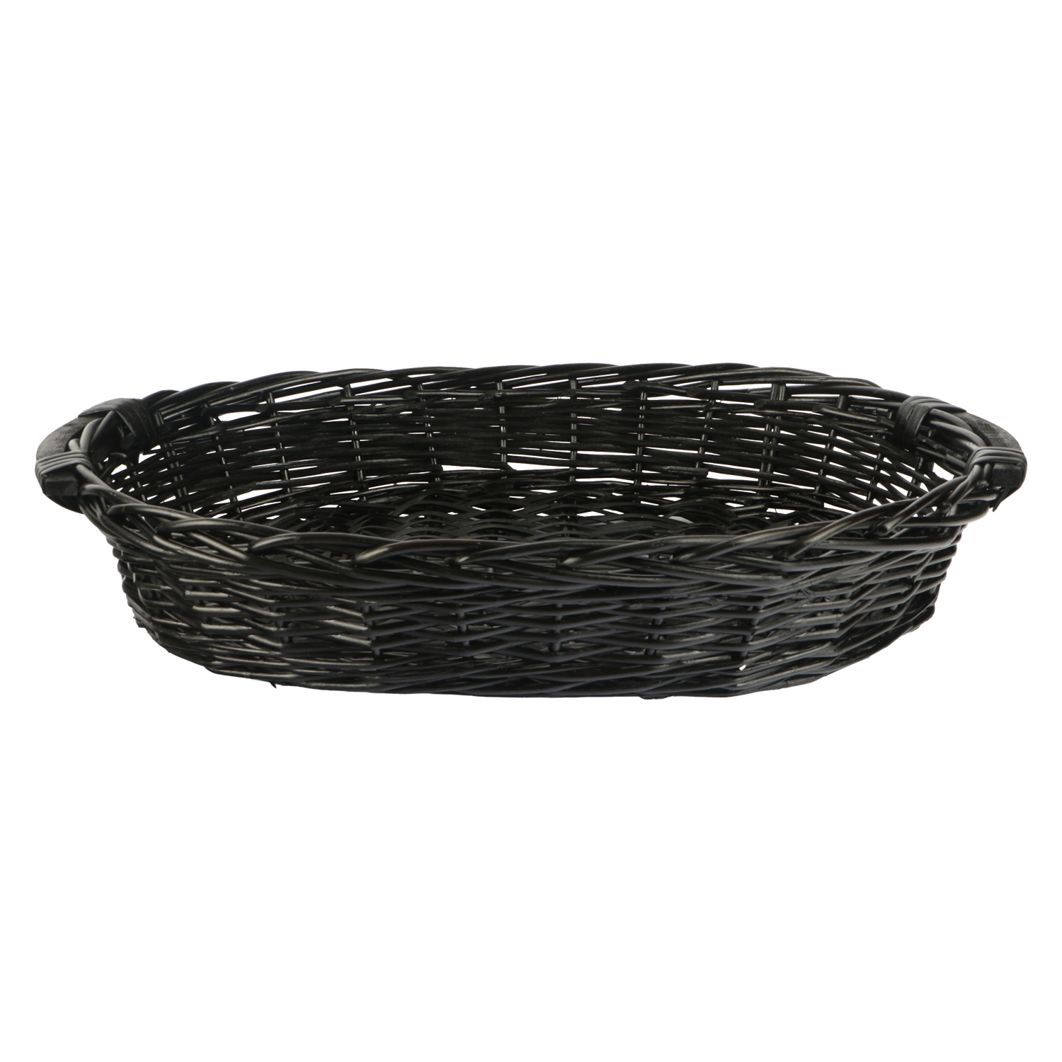 Picture of Oval basket 54x41x10 cm black paint with two handles