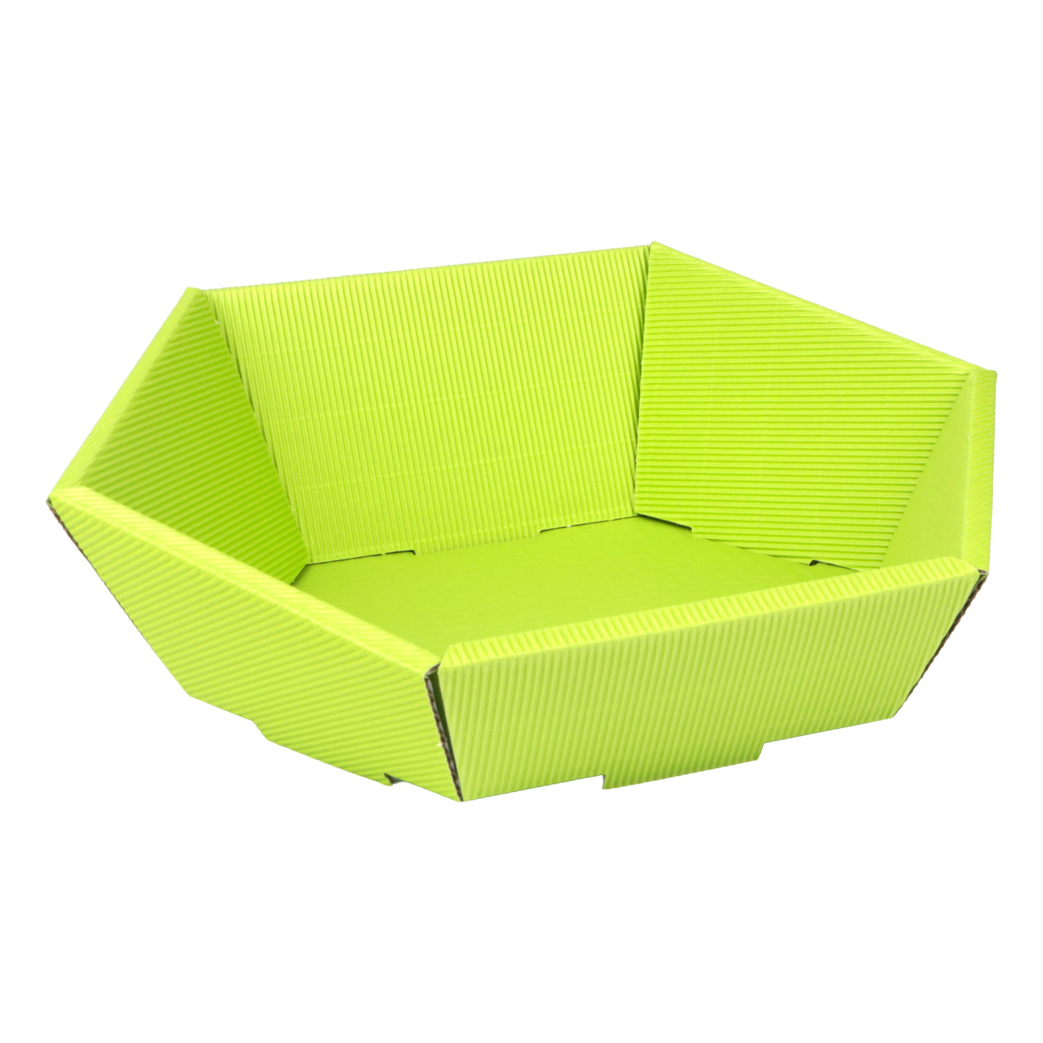 Afbeelding van Ds à 25 kartonnen bak 29x27x6/10,5 cm 6 kant open golf licht groen