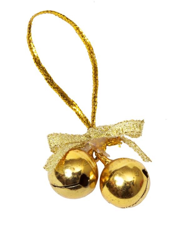 Picture of Ds à 100 belletje goud met strikje 1 cm