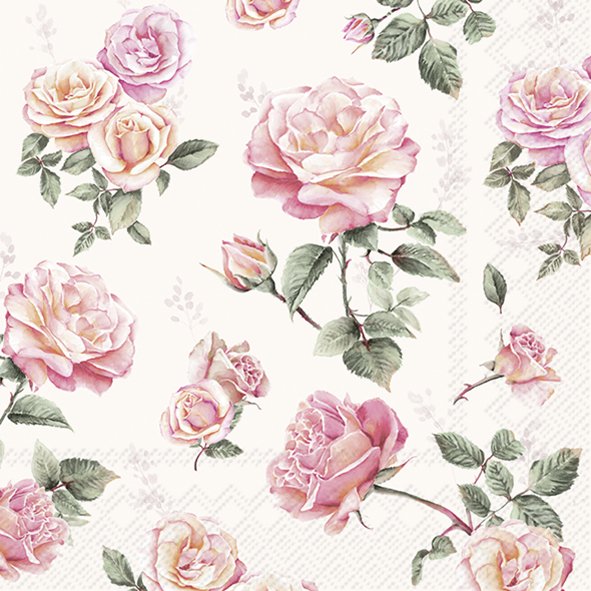 Afbeelding van Pak à 20 servetten 33x33 cm Rozen