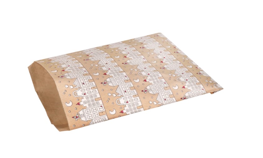 Afbeelding van Krimp à 100 kadozak 15x22 cm Sint op het dak