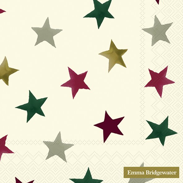 Picture of Pak à 20 servetten 33x33 cm 3 laags Sterren (uc)