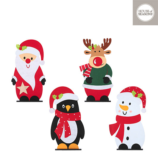 Picture of Decoratie kerstman rendier pinguin sneeuwpop 46,5x6x27,5 cm (uc)