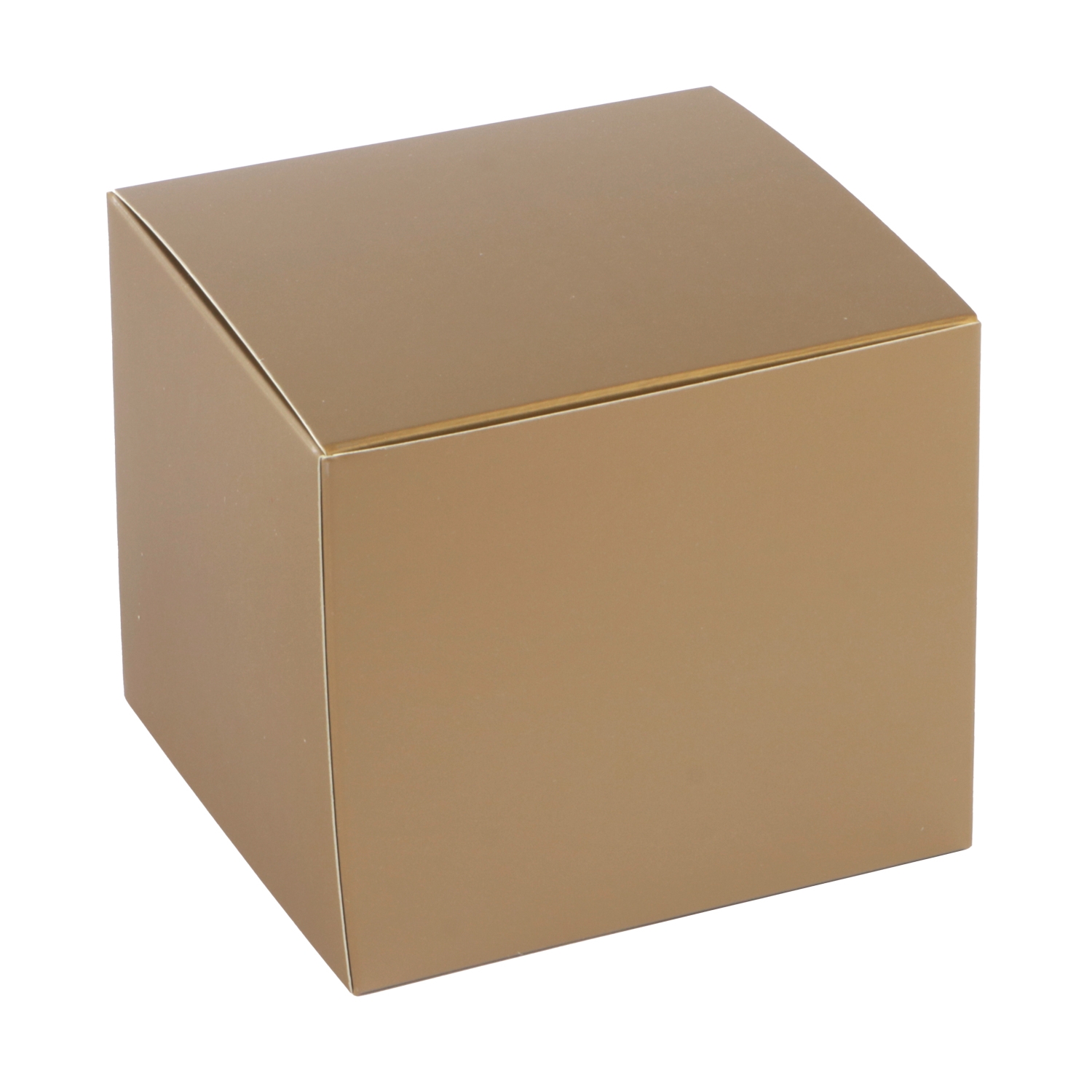 Afbeelding van Ds à 50 kubus klepdoosje 500 gram metallic goud