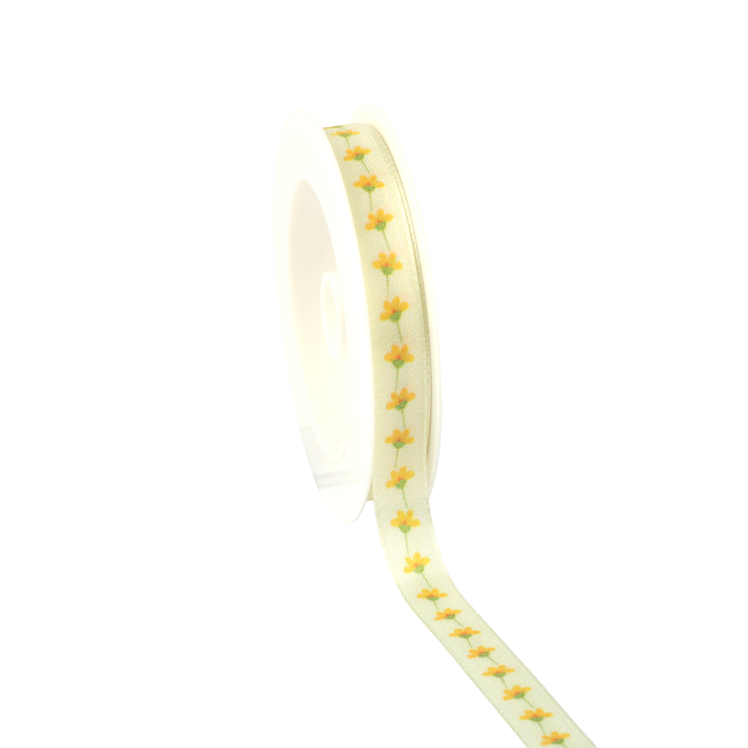 Picture of Rol textiellint 15 mm 18 mtr bloemenlijn geel