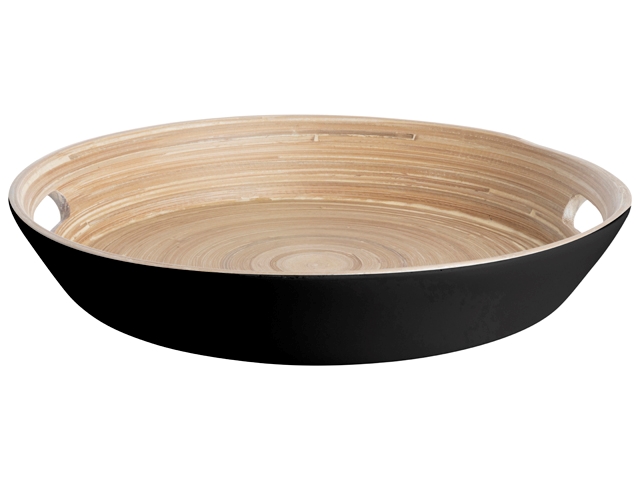 Picture of Dienblad bamboe 32x6 cm zwart met handgrepen (uc)