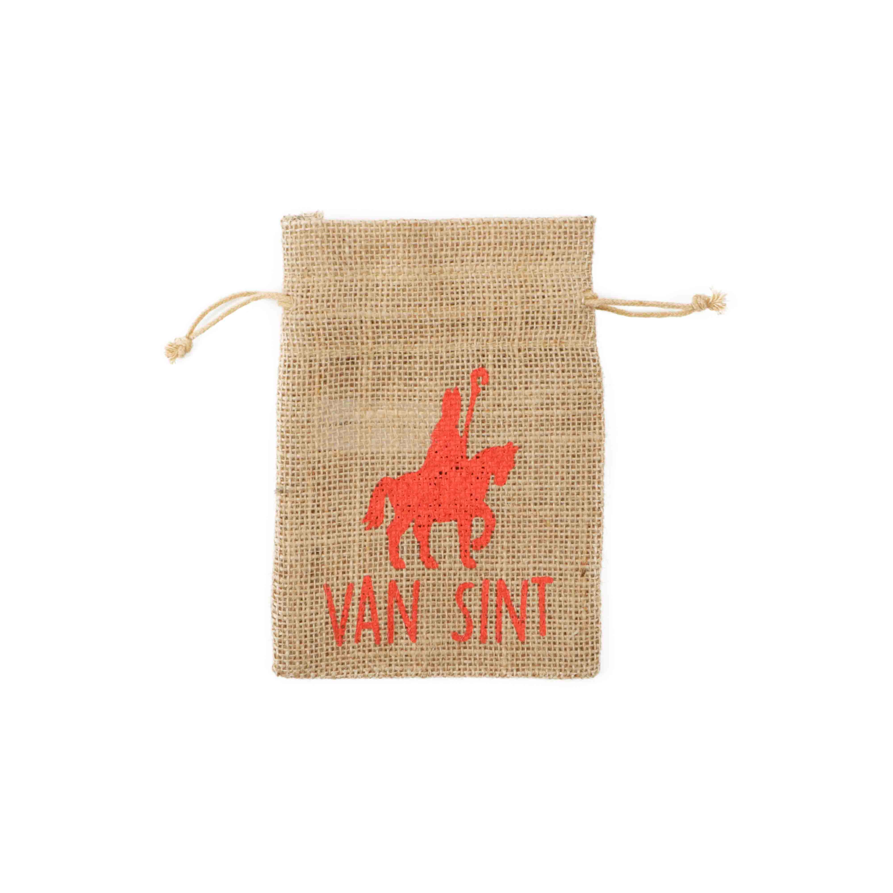 Picture of Pak à 25 jute kadozak met trekkoord 12x17 cm Van Sint 