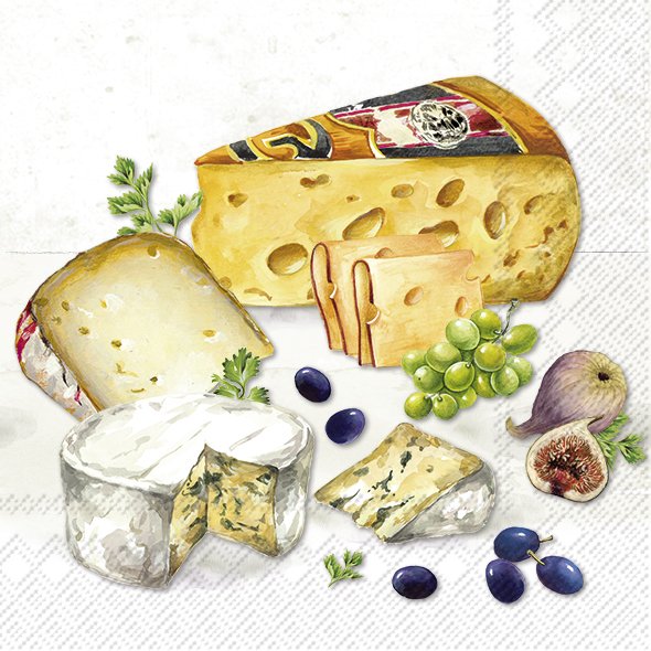 Picture of Pak à 20 servetten 33x33 cm 3 laags Kaasjes