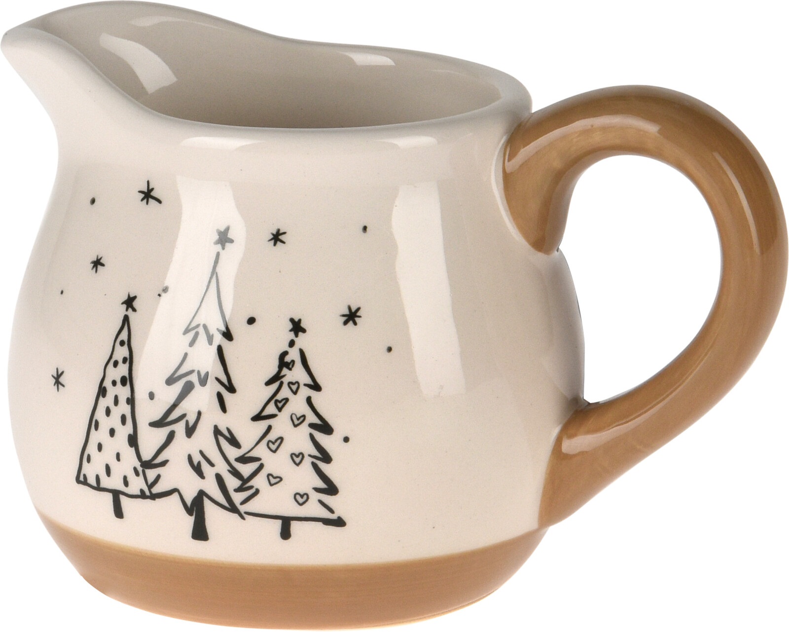 Picture of Melkkan keramiek 9 cm creme/lichtbruin kerstboom assorti
