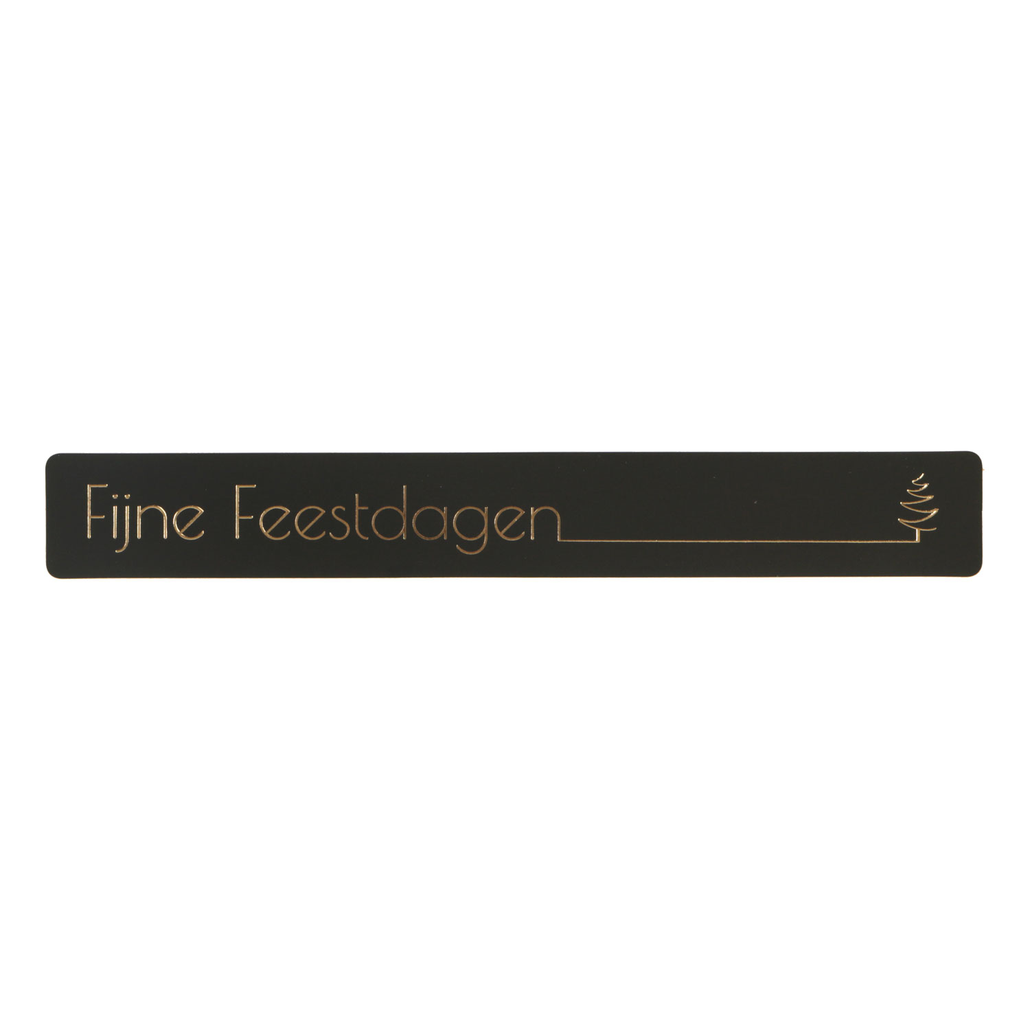 Afbeelding van  Ds à 250 kado etiket 13,5x1,8 cm Fijne Feestdagen zwart/goud