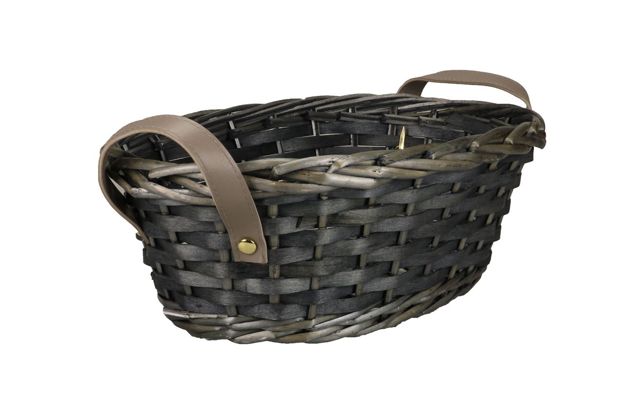 Picture of Oval basket 30x23x12 cm anthracite with handles