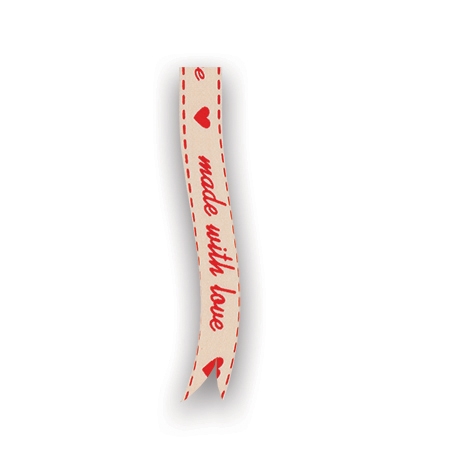 Afbeelding van Rol textiellint 15 mm 15 mtr made with love rood (uc)
