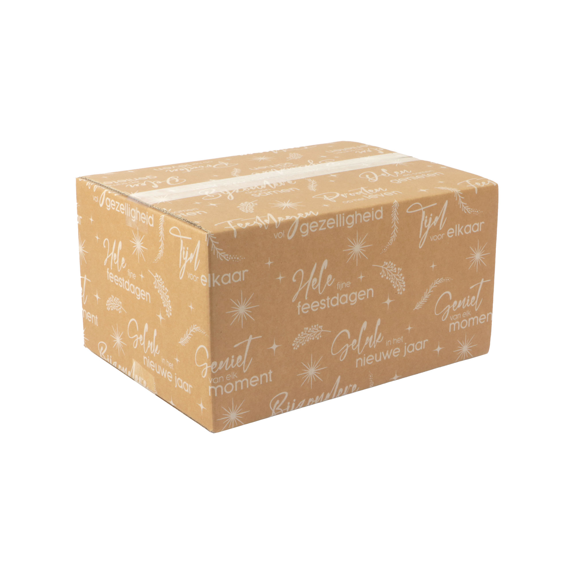 Picture of Kerstdoos C232 kerstwensen 39x29x23,2 cm kraft wit (uc)