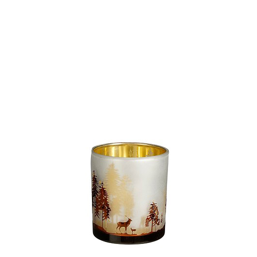 Afbeelding van Waxinelichthouder 7x8cm goud met hert