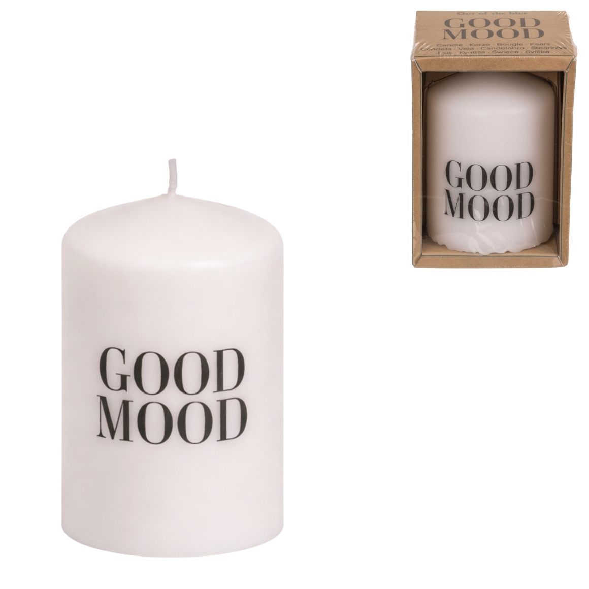 Afbeelding van Stompkaars 6x8 cm good mood