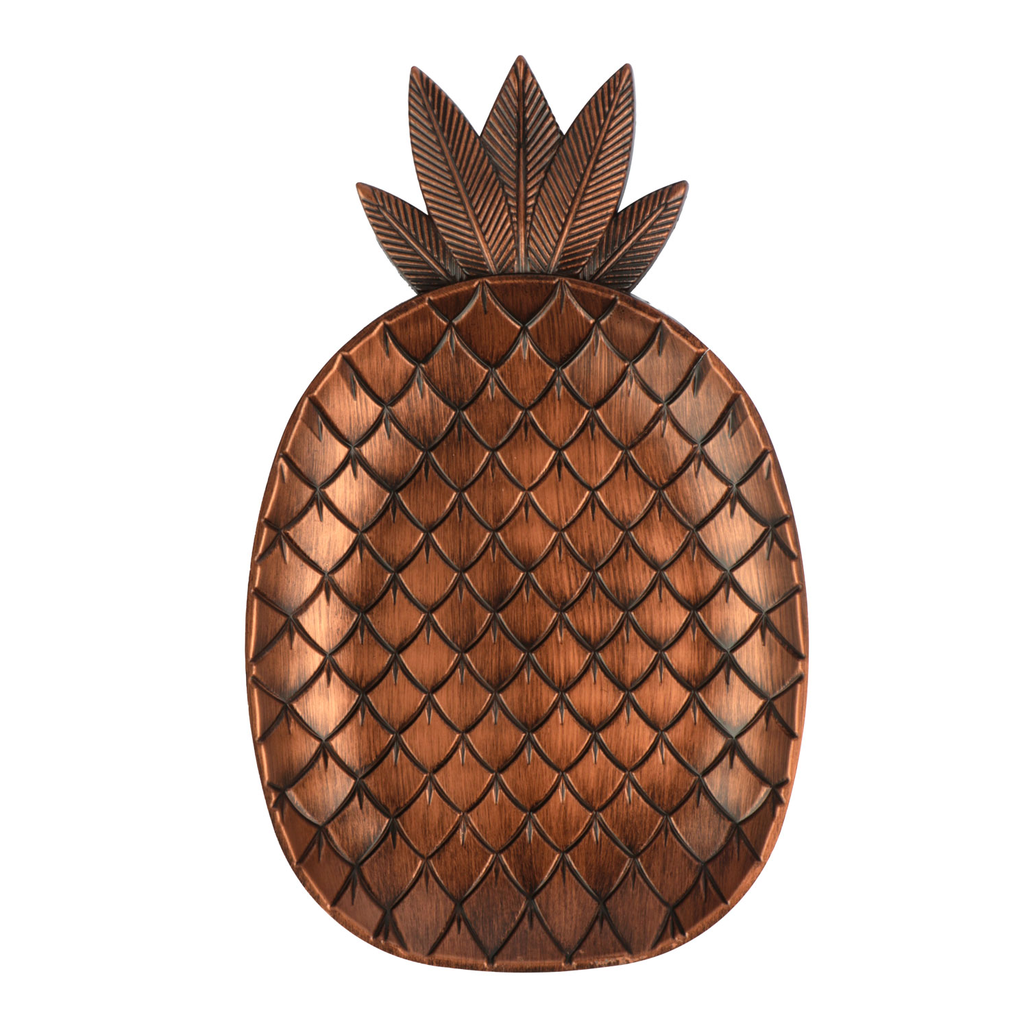 Afbeelding van Decoratiebord ananas koper 39x24x4 cm 