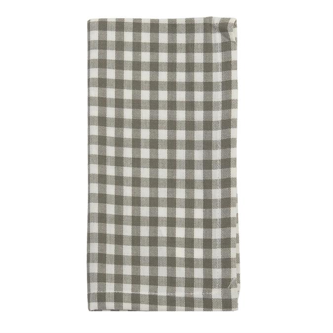 Picture of Pak à 6 katoenen servetten grijze ruit, 40x40 cm