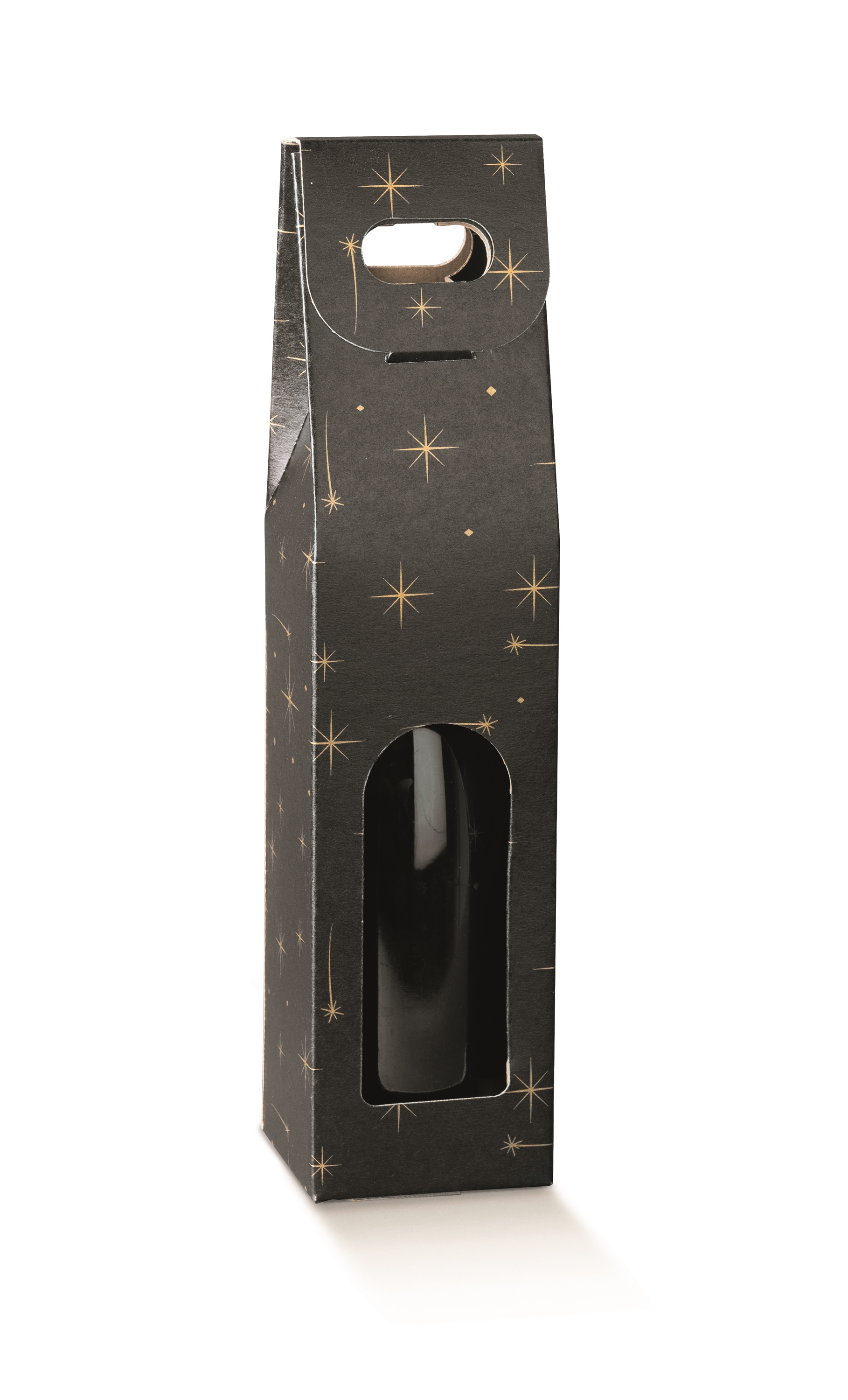 Picture of Ds à 50 draagkarton 1 fles 9x9x38,5 cm zwart met sterren