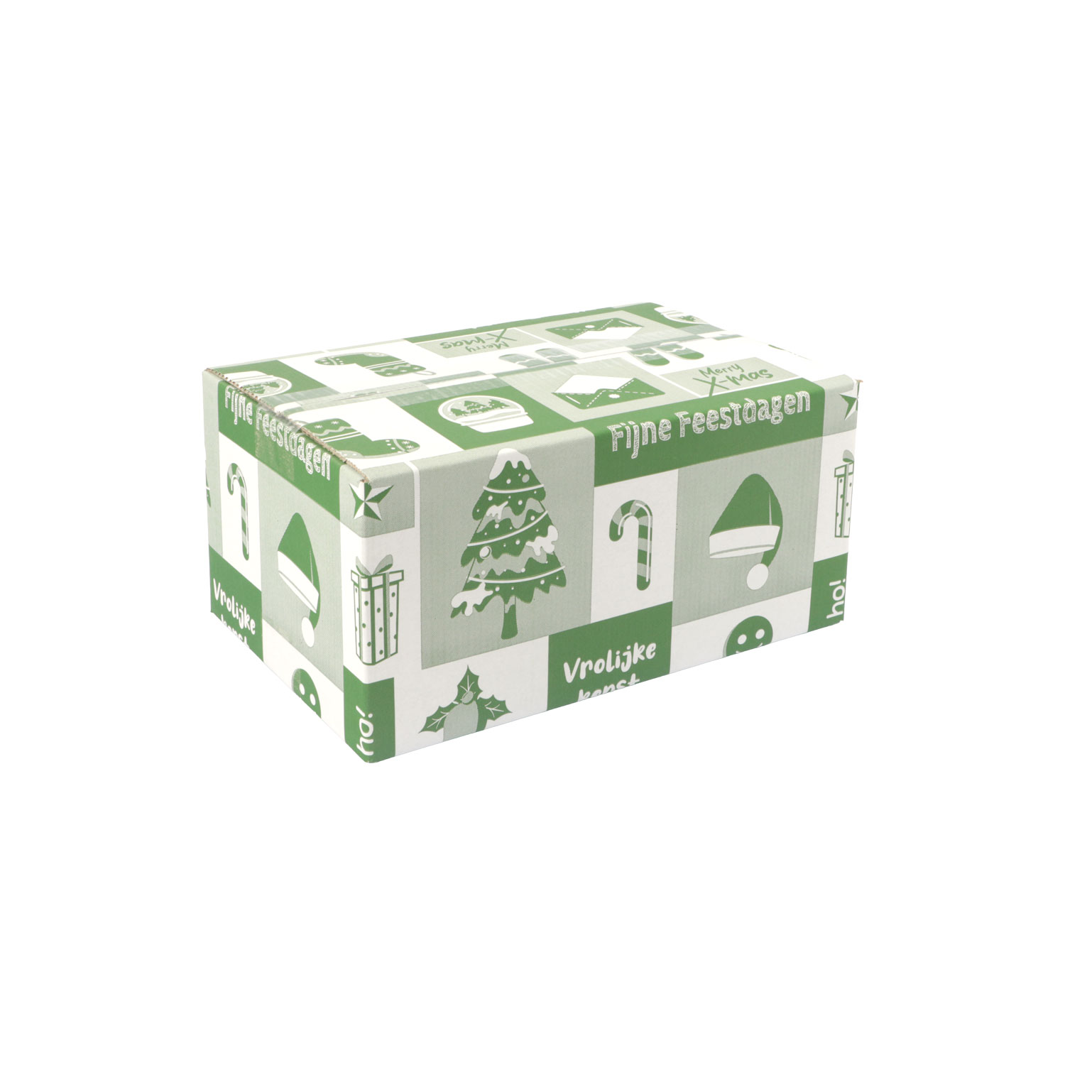 Afbeelding van Kerstdoos A140 Ho ho ho! 31x20x14 cm groen