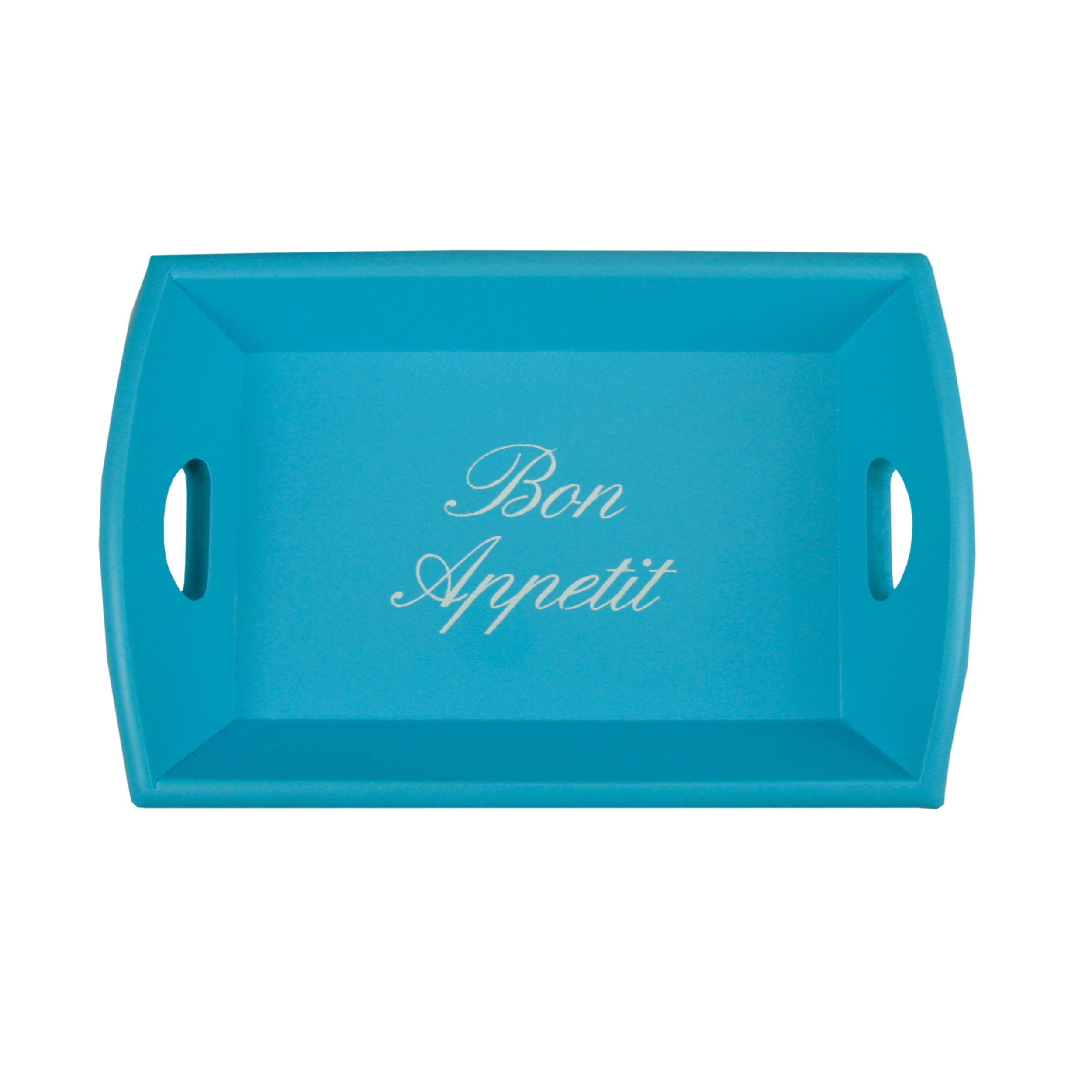 Picture of Houten mini dienblad 19,2x12x4 cm blauw