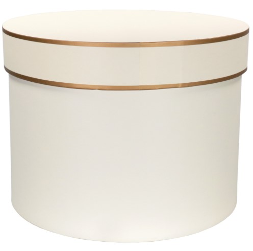 Afbeelding van Luxe geschenkdoos ø25x20 cm wit/goud