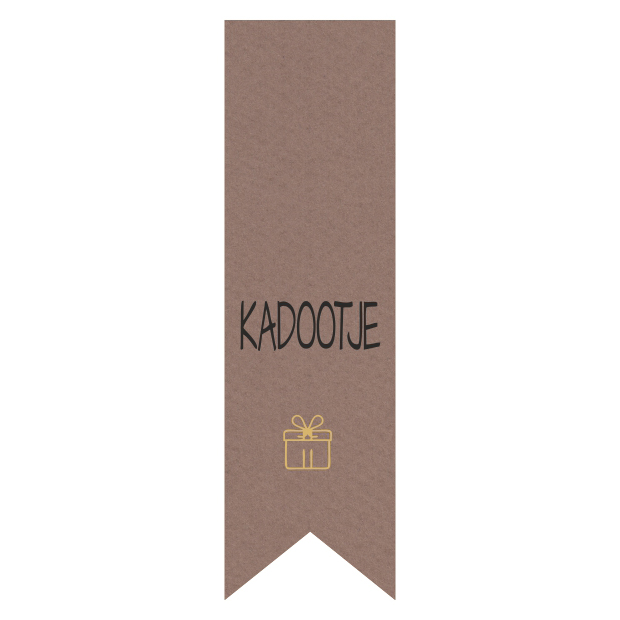 Picture of Ds à 250 kado etiket 2,5x8,5 cm vaan Kadootje 