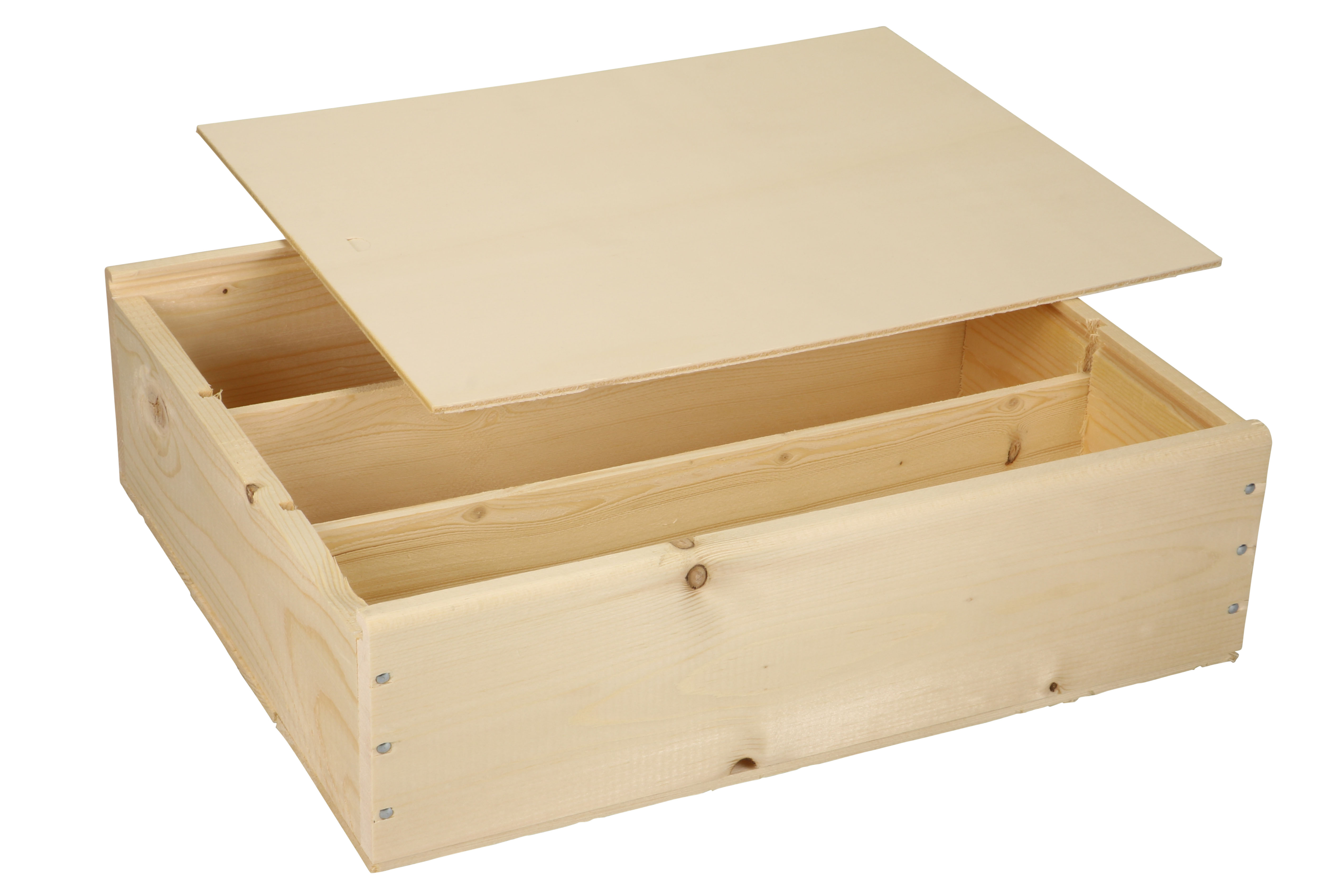 Afbeelding van Kist met houten schuifdeksel, 3 fles